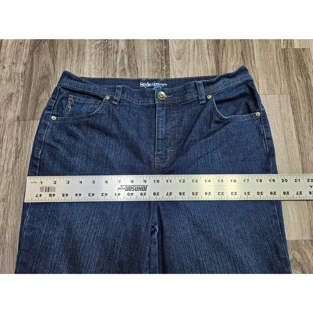 Style & Co Jeans Womens 12PS Petite Short Dark Wash Natural Fit Straight Leg